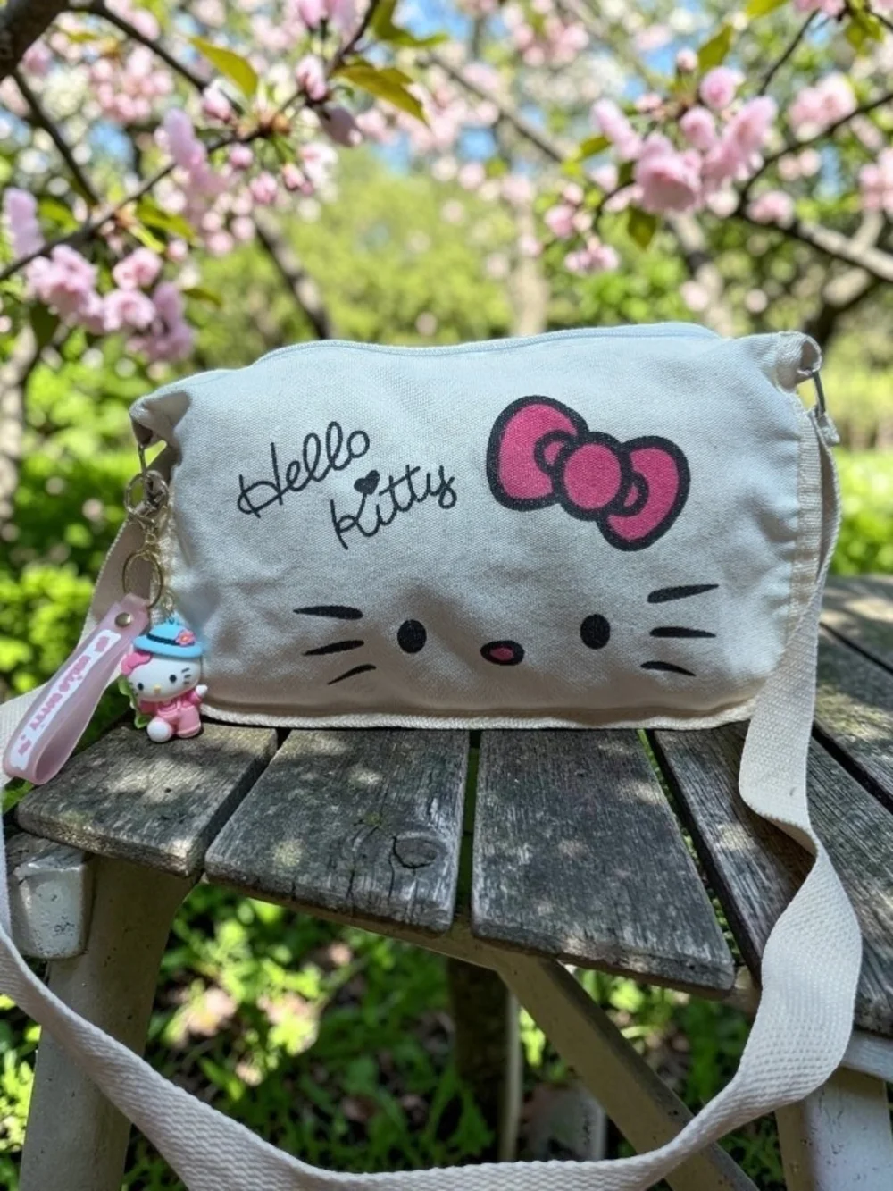 Hello Kitty White and Pink Kids Crossbody Bag